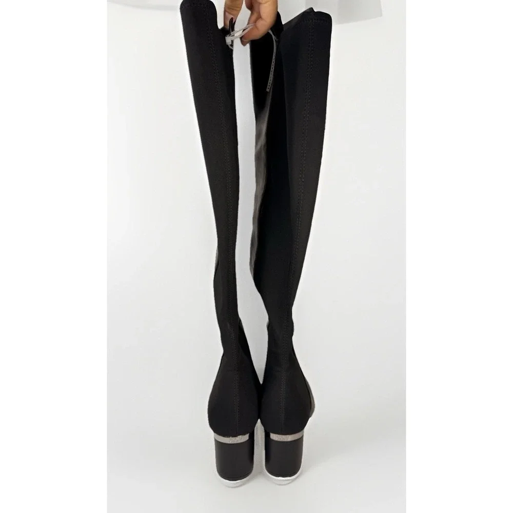 DKNY Chandrah Over The Knee Boots Black Block‎ Heel Square Toe Womens 10M